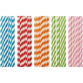 Dohe Horeca &ndash; Biodegradable Paper Straws (100 pcs) &ndash; Multi-Colour, Large Size: 21 cm, Recyclable and Resistant, Hot and Cold