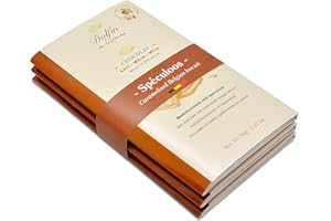 Dolfin Chocolate (Paquete de 3) Leche con Galleta de Speculoos Caramelizada - Barra de Chocolate Belga con Crujiente Pan de Molde - Confitería Premium, Dulces Gourmet - Hecho en Bélgica, 210 g