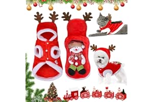 QIMMU Deguisement Chien Noel,Costume Chien Noel,Vetement Chien Noel,Pull Chien Noel,Deguisement pour Chat Noel,Cadeau Chien Noel pour Petits et Moyens Animaux de Compagnie
