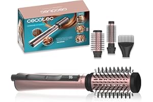 Cecotec Cepillo de Aire con Función Iónica CeramicCare 3in1 AirBrush. 1200W, Seca, Moldea y Da Volumen, Pantalla, Revestimiento de Cerámica, 3 Modos de Calor, Cepillos de 50 mm, 33 mm y Voluminizador