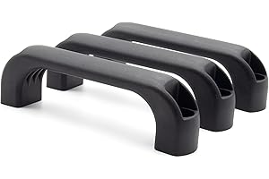 Enkotrade 3 Stück Bügelgriff mit Gewinde, Breite: 140 mm, Kunststoff Griff Handgriff D-Form Zuggriff Möbelgriff Türgriff