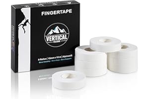 VERTICAL FELLOWS® 8 Rollen Klettertape 1,5cm breit mit PDF Tapeanleitung - DERMSTEST sehr gut - ideales Fingertape und Sporttape für Klettern Bouldern Volleyball Handball