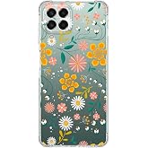 PrintiFy Samsung Galaxy M33 K&ouml;şe Korumalı Antişok Kapak &Ccedil;i&ccedil;ek Tasarımlı Şeffaf Kılıf