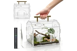 ZHITENG 360° Akryl Terrarium För sniglar, 17x15x12 cm Akryl Terrarium Med Handtag