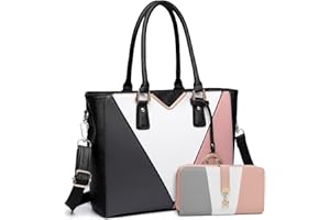 Miss Lulu Sac à Main Femme en Cuir PU, Cabas Bandoulière Multicolore,Idéal pour l'École, le Travail et l'Usage Quotidien