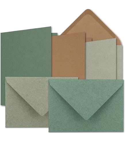 15x kaartenset DIN B6 - natuurlijk wit - vanille - kraftpapier bruin