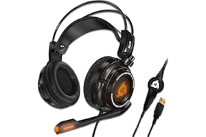 KLIM Puma - Zestaw słuchawkowy USB dla graczy z mikrofonem - Dźwięk przestrzenny 7.1 - Zintegrowane wibracje - Idealny do gier na PC i PS4 - Zestaw słuchawkowy PS5 - Nowa wersja - Czarny