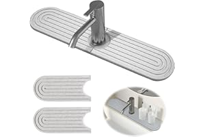 FUXUNAMZ Tapete Fregadero Cocina, Protector Contra Salpicaduras para Fregadero, Alfombrilla Absorbente para Grifo de Cocina, Alfombrilla para Fregadero de Cocina, Baño, Lavabo, Gris, 45*10cm