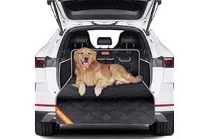 Looxmeer Protezione Bagagliaio Auto per Cani, Telo Auto per Cani con Protezione Laterale e Paraurti,Antistrappo Antiscivolo, Universale per Auto, 185 x 103 CM, Nero+Grigio