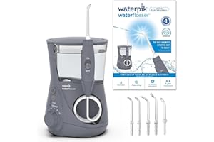 ‎WATERPIK Waterpik Water Flosser Ultra Professional, Testsieger 2025, Precision Pulse Technology, TÜV Siegel, bis zu 99,9% Plaque Entfernung, 6x Aufsätze, 10 individuelle Modi, integrierter Timer, Grau