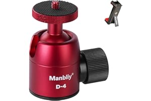 Testa a Sfera Manbily Mini Testa per Treppiede 28mm Treppiede per Fotocamera Panorama a 360° Lega di Alluminio Proiettore Smartphone Selfie Monopod Fotocamera DSLR Gopro Videocamera 5KG 11lbs (D-4)