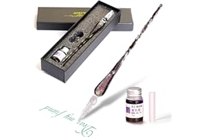 AOKUY Glass Dip Pen Set -Calligraphy Pen Signature Pen Writting for School Stationery Art Decoration Supplies.