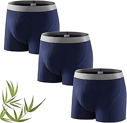 Carer Confezione da 3 Boxer per Incontinenza Uomo in Bambù 160 ml Capacità di Assorbimento Biancheria Intima Lavabile Antiperdita Morbida Traspirante Riutilizzabile Blu, Taglia XL