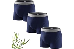 Carer Confezione da 3 Boxer per Incontinenza Uomo in Bambù 160 ml Capacità di Assorbimento Biancheria Intima Lavabile Antiperdita Morbida Traspirante Riutilizzabile Blu, Taglia XL