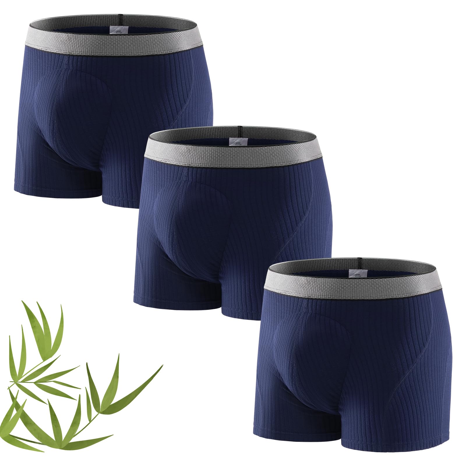 Carer Confezione da 3 Boxer per Incontinenza Uomo in Bambù 160 ml Capacità di Assorbimento Biancheria Intima Lavabile Antiperdita Morbida Traspirante Riutilizzabile Blu, Taglia XL - 1