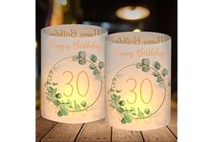 BOYATONG 12 portavelas para 30 cumpleaños, decoración para 30 cumpleaños, hombre y mujer, decoración de mesa de 30 años, diseño de texto en inglés "Schön DASS Du Da Bist, adecuado para velas de té o velas