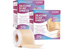 JCZQDRPC 2 pack silicone scar tape, silikonpflaster für narben, silicone scar sheets,(1,6 "x 75")-1.9M, Silikon-Narbenblätter, professionell für Narben durch C-Sektion, wiederverwendbar silikon narbenpflaster