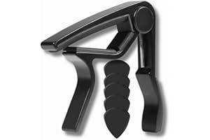 MUSO PRO Guitar Capo for Acoustic and Electric Guitars with 5 Picks for Free (Black)