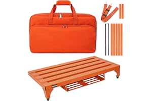 GOKKO Aluminum Alloy Guitar Pedal Board 22" x 12.6" Pedalboard with Power Supply Bracket, Includes Carry Bag & Mounting Tapes (Orange, GKA-22OR)