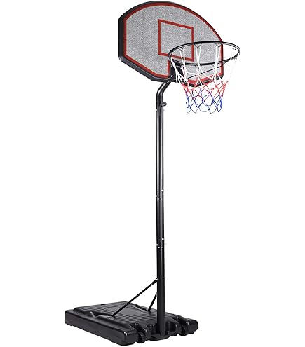Een Basket COSTWAY Basketbalstandaard - Hoogte Verstelbaar 200-305 Cm, Wielen Voor Verplaatsen - Voor Binnen En Buiten, Stevig Frame Met Water/zand Vulling Basketbal Voor Kinderen En Volwassenen