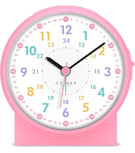 Kinderwecker Atlanta Rosa Ohne Ticken - Mit Schmetterlingsdesign Für Mädchen