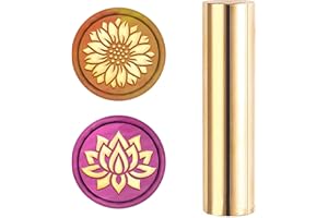 CRASPIRE Sello de Cera 2 Cara, Minicolumna de Latón, Sello de Sellado de 15 mm para Decoración de Invitaciones de Boda, Tarjetas de Felicitación de Cumpleaños, Regalo(Girasol Y Loto)