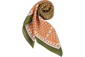 DAMILY Sciarpe Maschile Bandana Quadrato Morbido Paisley Sciarpa di Seta Legare Liscio Banchetto Ascot Costume Fazzoletto, Esercito verde, M
