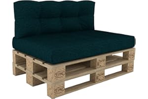 POKAR Palettenkissen Palettenauflagen Palettenmöbel Palettensofa 2er Set: Sitzkissen 120x80 + Rückenlehne 120x40, Dunkelgrün