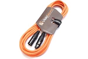 VisioSound Premium Microphone Lead Male XLR to Female XLR/Pro Noiseless Balanced Cable (6m, Orange)