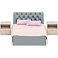 LUNDBY Dolls House Furniture Bedroom Set – Doll Bed – Doll House Accessories for 11cm Mini Dolls – 6 pieces, Age 3+ Scale 1:18