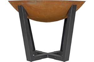 La Hacienda Feuerschale Icarus Medium Ø66cm - Feuerschalen für den Garten - Feuerstelle Outdoor & Feuertonne - Feuerschale mit Opt. Grillrost aus hochwertigem Cortenstahl - 66x66x50cm