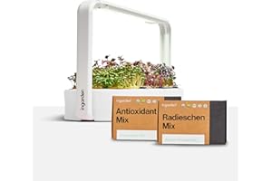 ‎INGARDEN Ingarden Smart Garden Starter-Set - Indoor Garden mit LED für Microgreens - inkl. 12 Bio-Saatpads - Schale aus Ozeanplastik weiß - skandinavisches Design - erntereif in nur 7 Tagen, ohne Erde.