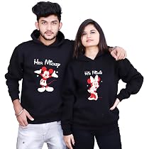 Buy The Tee Shop Couple Hoodie Cotton Warm Pullover Printed His and Her  Hoodies - Pack of 2 (Black, Male - L, Female - S) at Amazon.in