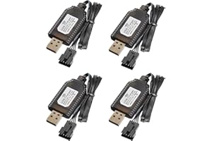 WANGCL 4PCS 7.4V LiPo Battery Charger USB RC Battery Connector with SM-4P Plug for Splatter Ball Gun RC Car FPV Drone Quadcopter