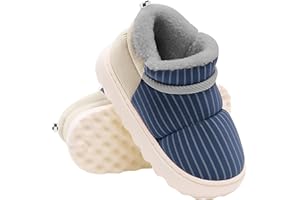 Voqeen Zapatillas Mujeres Hombres Impermeable Grueso Acogedor Esponjoso Unisex Casa Pantuflas Antideslizante Zapatillas Botas Para Interior Exterior