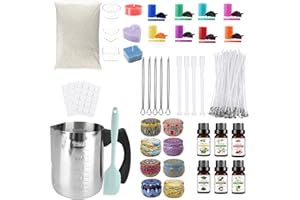 Bolosa® Kerzen Selber Machen Kit, Candle Making Set Mit 6 Duftöl, Kerzendochte, 500 Wachs, 8 Dosen - DIY Kerzenherstellung Für Erwachsene