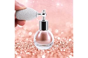 Erinde Body Glitter Spray -for Hair Body, Shimmering Spray Powder Sparkle Powder Face High Gloss Spray Highlighter Loose Powder Makeup Spray for Women Hair Nails Makeup #3 Champagne Rose Gold