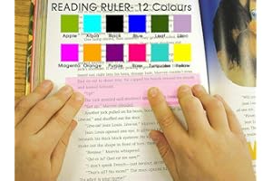 1 x Reading Ruler 210mm x 80mm, Coloured Overlays for Dyslexia & Irlem Syndrome,(12 Assorted Colours) Brand Simplex Premium Quality (Aqua)