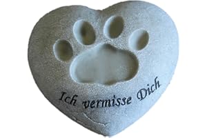 GOLDBACH Poly-Heart with Dog Paw Grave Ornament Approx. 9.5 x 4 x 10.5 cm