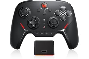 Black Shark BIGBIG WON Controlador, mando mecánico inalámbrico, botón personalizado, giroscopio de 6 ejes, Dual Shock, macro, turbo, 2.4GHz Gamepad para Windows 10/Android/iOS/Switch