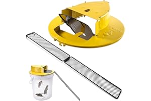 FKXQJS Bucket Lid Mouse Trap, 100% Metal, Humane Rat Traps, Trap Door Style, Anti-Escape, Multi Catch, Auto Reset, Indoor Outdoor, 5 Gallon Bucket Compatible