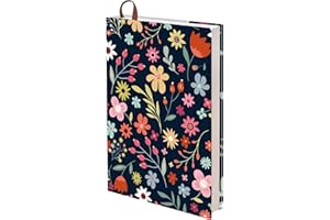 CRASPIRE A5 Floral Book Sleeve Covers Jumbo Book Sleeves 12.4x8.8Inch Fit Adjustable Textbook for A5 Books Hardcover Reusable Washable Protective Textbook School Classroom Flower Label Strap Bookmark