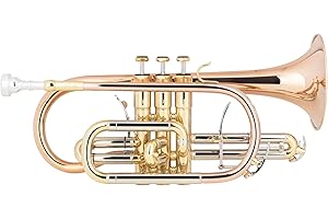 Lechgold CR-18L Bb-Kornett - Mundrohr und Schallstück aus Goldmessing - Edelstahl-Ventile - inkl. Leichtkoffer - lackiert