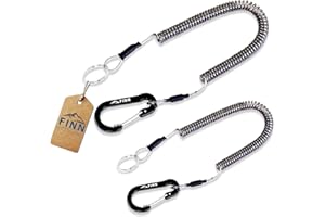 ‎FINN OUTDOORS FINN Outdoors 2er Pack Spiralkabel,Spiral Schlüsselanhänger, Sicherungsband, Schlüsselband, Sicherungsseil mit Karabiner: Haushalt, Boot, Angeln, Outdoor