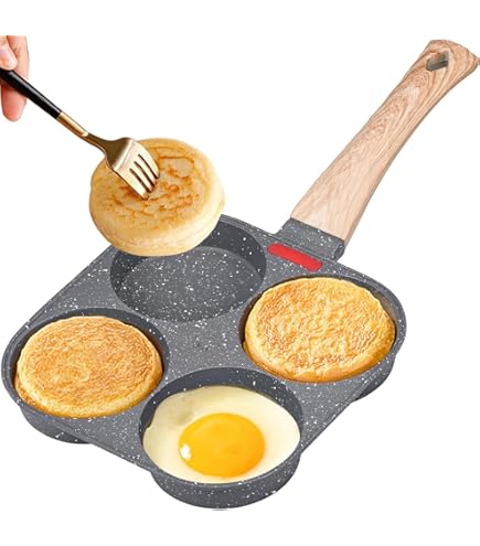 Ejoyous Pannenkoekenpan, spiegeleipan, 4 gaten, pannenkoekenpan