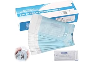 GBKDQQ 200 Stück Sterilisationsbeutel, 90mm*260mm Selbstklebender Sterilisationsbeutel, Einweg Sterilisatorbeutel für Reinigungswerkzeuge