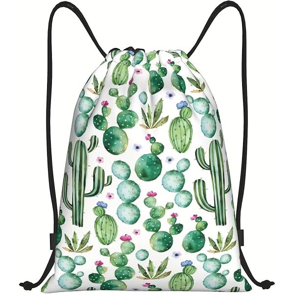 Richugui Kordelzug-Rucksack Mit Kokosblatt-Muster – Leichter Turnbeutel Für Sport, Strand & Alltag, Schwarz