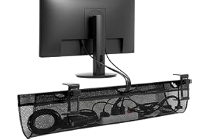 VIVO Mesh 91 cm Clamp-on Under Desk Cable Net, Workstation Wire Organizer, Cable Management for Home and Office, Black, DESK-AC36MH