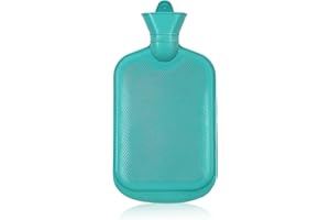HW CASA Borsa per acqua calda con copertura per alleviare il dolore, borsa dell'acqua calda per crampi mestruali, borsa dell'acqua calda classica da （1,8） litri (verde)