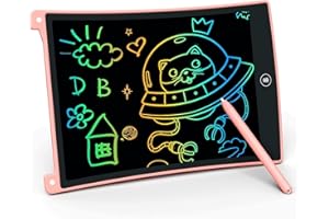 Bravokids Tavoletta Grafica Bambini 8.5 Pollici,LCD Colorata Lavagnetta Cancellabile Bambini,Lavagna Magnetica,Regalo Bambina 3 4 5 6 7 8 anni,Giochi bambini per Ragazzi(Rosa)